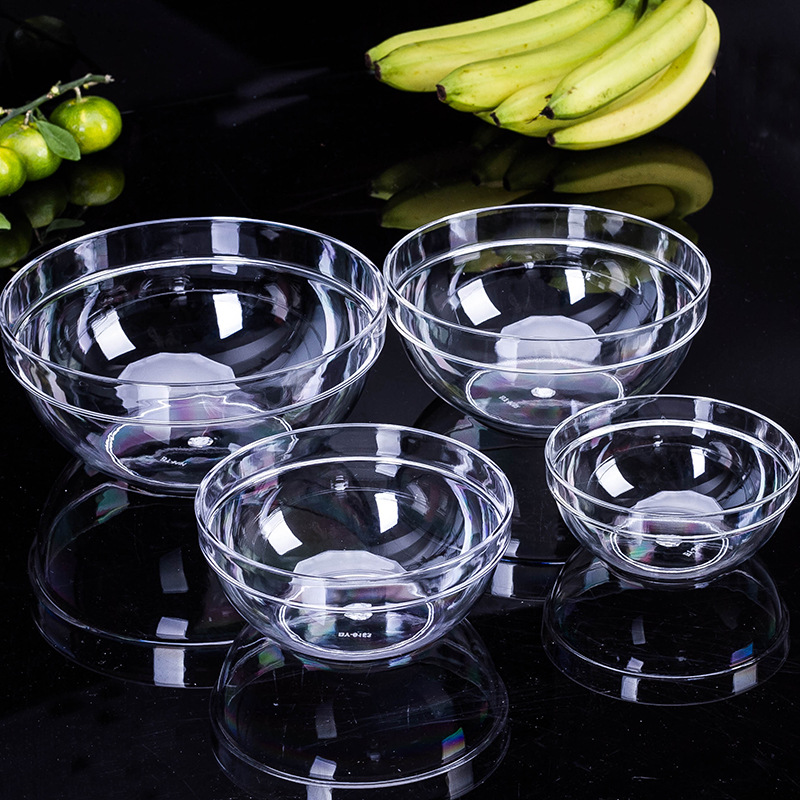 Creative Acrylic round Salad Bowl Thick Transparent Hotel Household Vegetable Lotus Bowl Tableware Tea Plastic