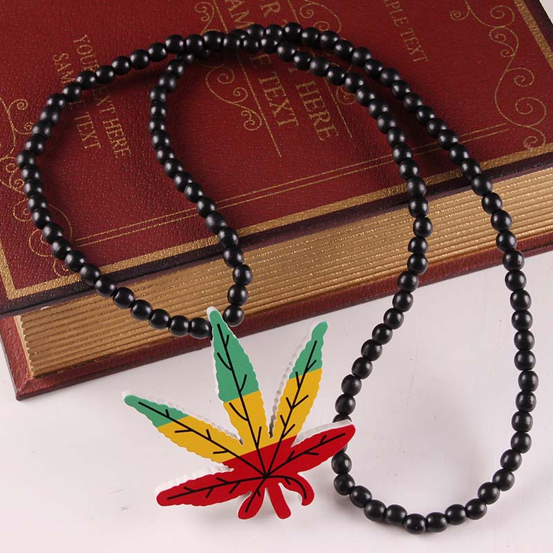 厂家直销 hiphop 木质吊坠项链 goodwood 枫叶吊坠 木头项链 街舞