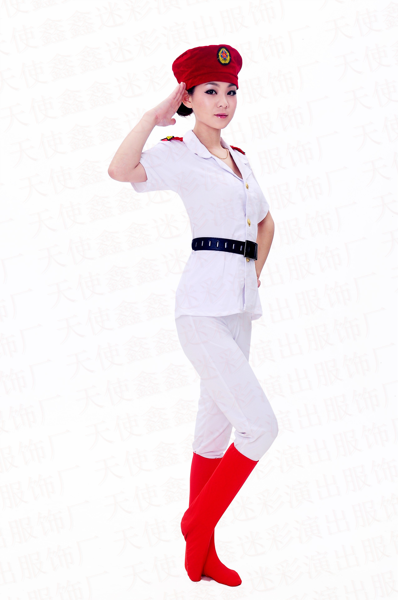成人舞蹈服演出服装军鼓服女兵服装广场舞迷彩群短袖裤新款