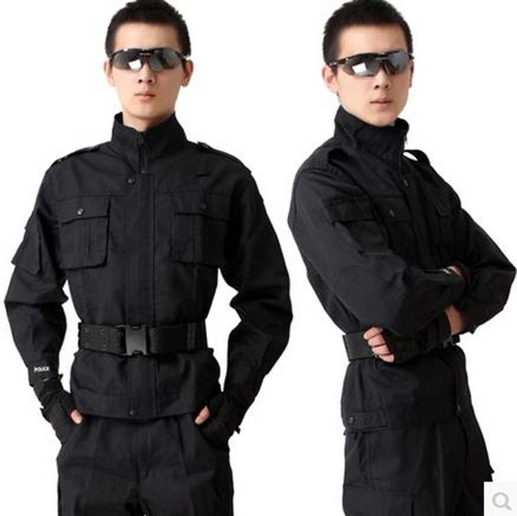 保安作训服特战服套装男黑色训练服户外真人cs特工装备套装工装