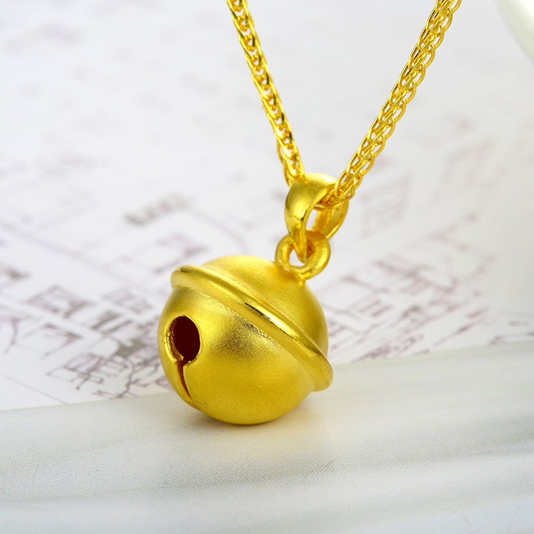 3d硬银吊坠 周家同款纯银镀金铃铛吊坠 路路通转运珠 diy手链配珠