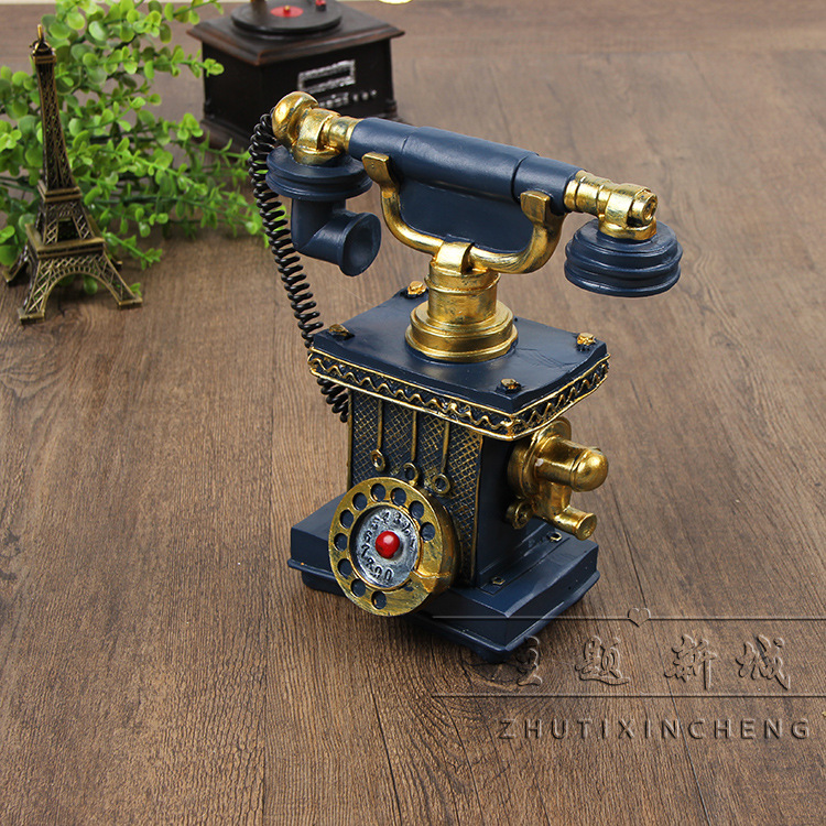 做旧复古树脂电话酒吧咖啡厅 店面橱窗软装