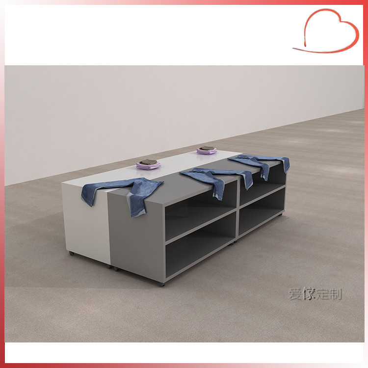 佛山厂家直销木质烤漆展示台 童装陈列台 裤子展示柜 服装陈列桌