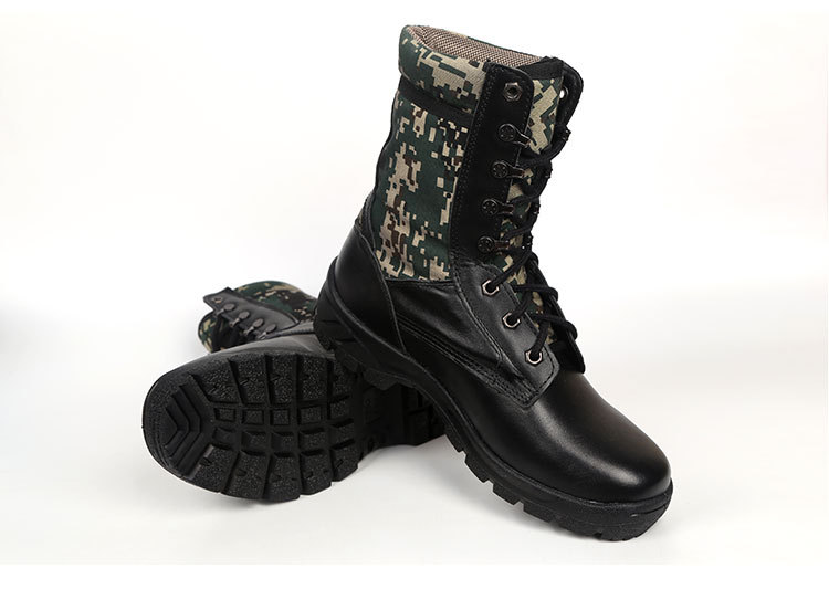 正品二炮作战靴新款火箭军鞋真皮男鞋迷彩特种兵战术靴劳保工作鞋