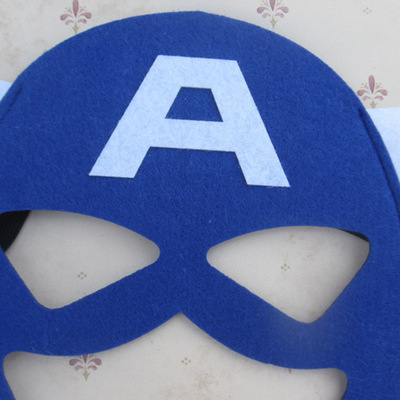 热销儿童面具新款眼罩 环保毛毡美国队长面具 可定制