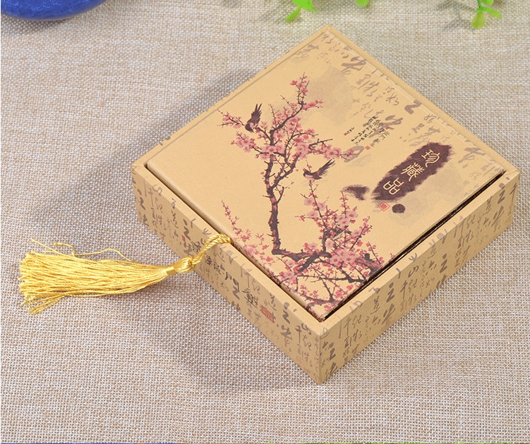 佛珠盒子星月菩提白玉菩提根盒子首饰盒木纹纸盒流苏盒子批发