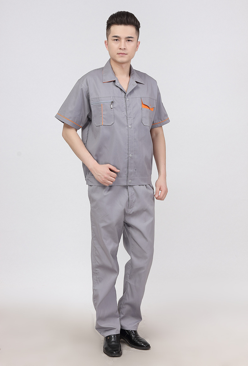 批发夏季短袖劳保工作服套装春夏新款汽修服车间服工衣厂家定做