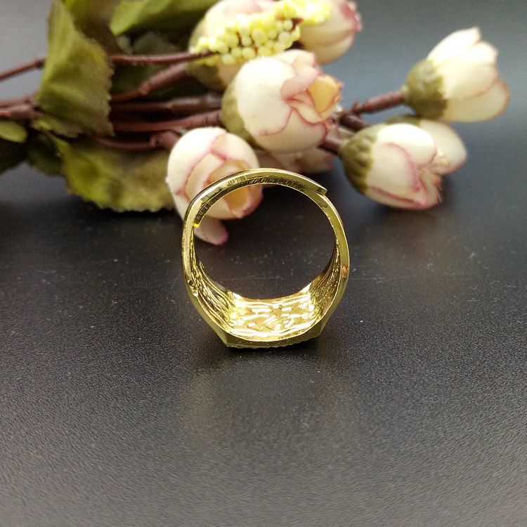 生产批发镀金手饰 富贵发字男士戒指镀金戒指 摆地摊货源