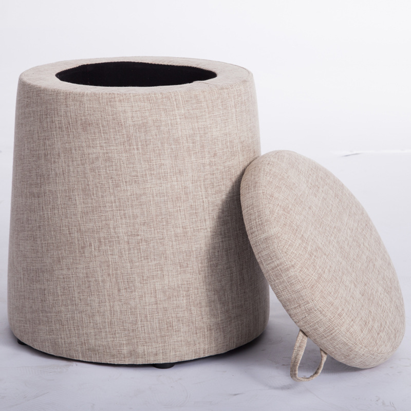 冠群尚品布艺小板凳圆凳沙发凳时尚简约矮凳换鞋凳搁脚凳储物凳