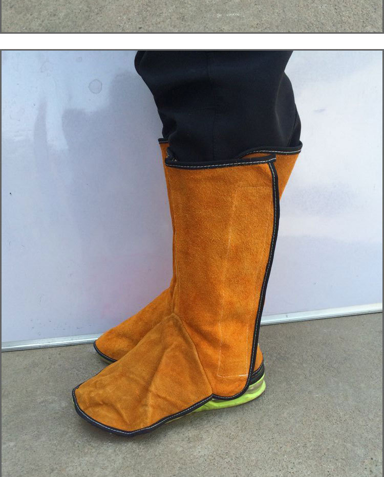 厂家直销牛皮电焊护脚护腿 焊工脚套防护脚盖耐磨隔热防火花飞溅