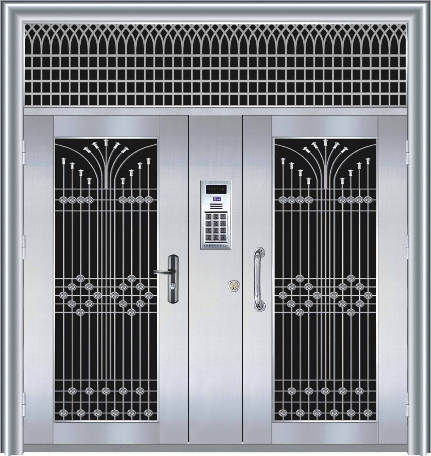 供应豪华彩色不锈钢系列 不锈钢门 钢板门 铜门