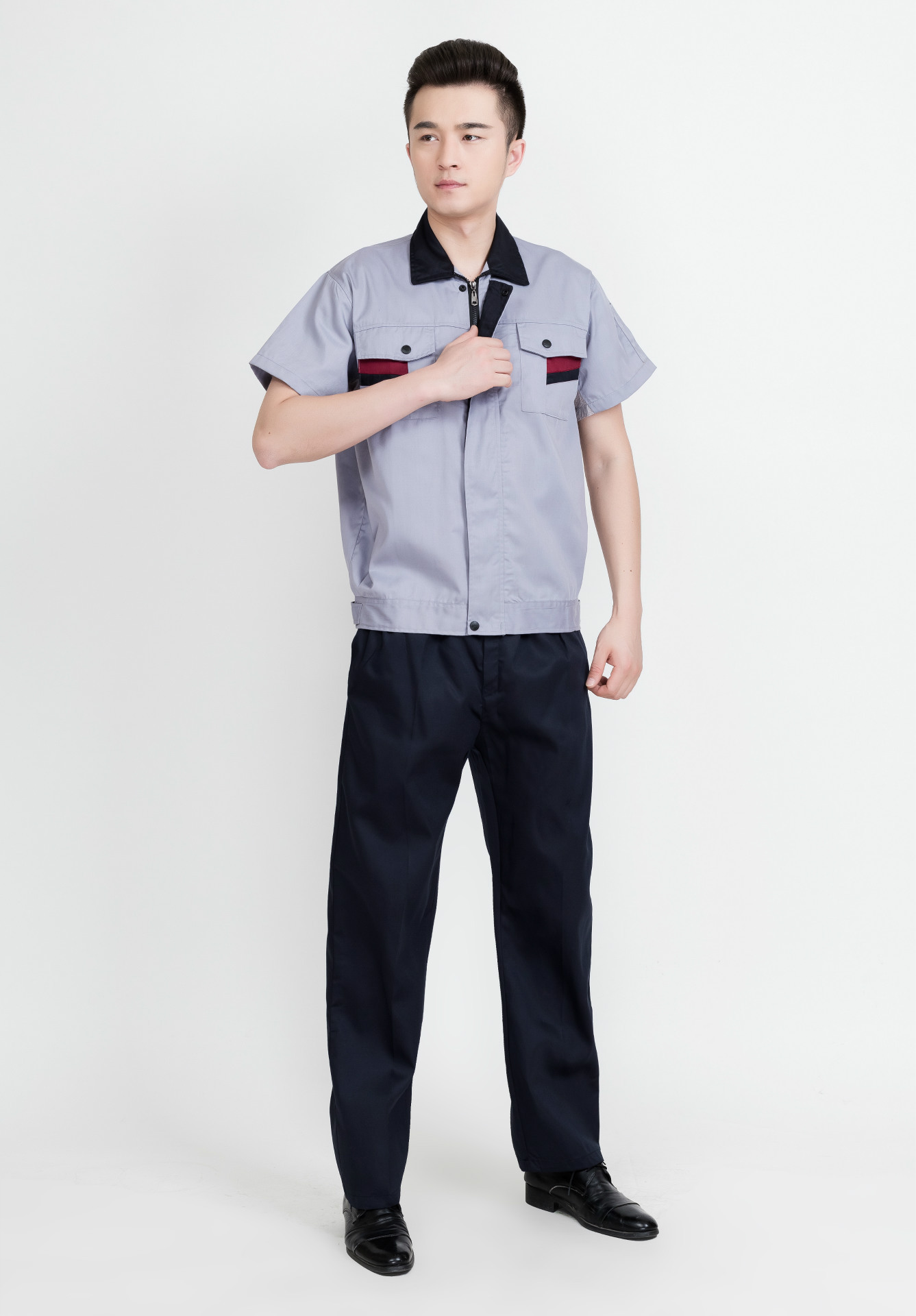 男短袖工作服套装男夏季 半袖厂服夏装工衣 汽修工作服短袖套装