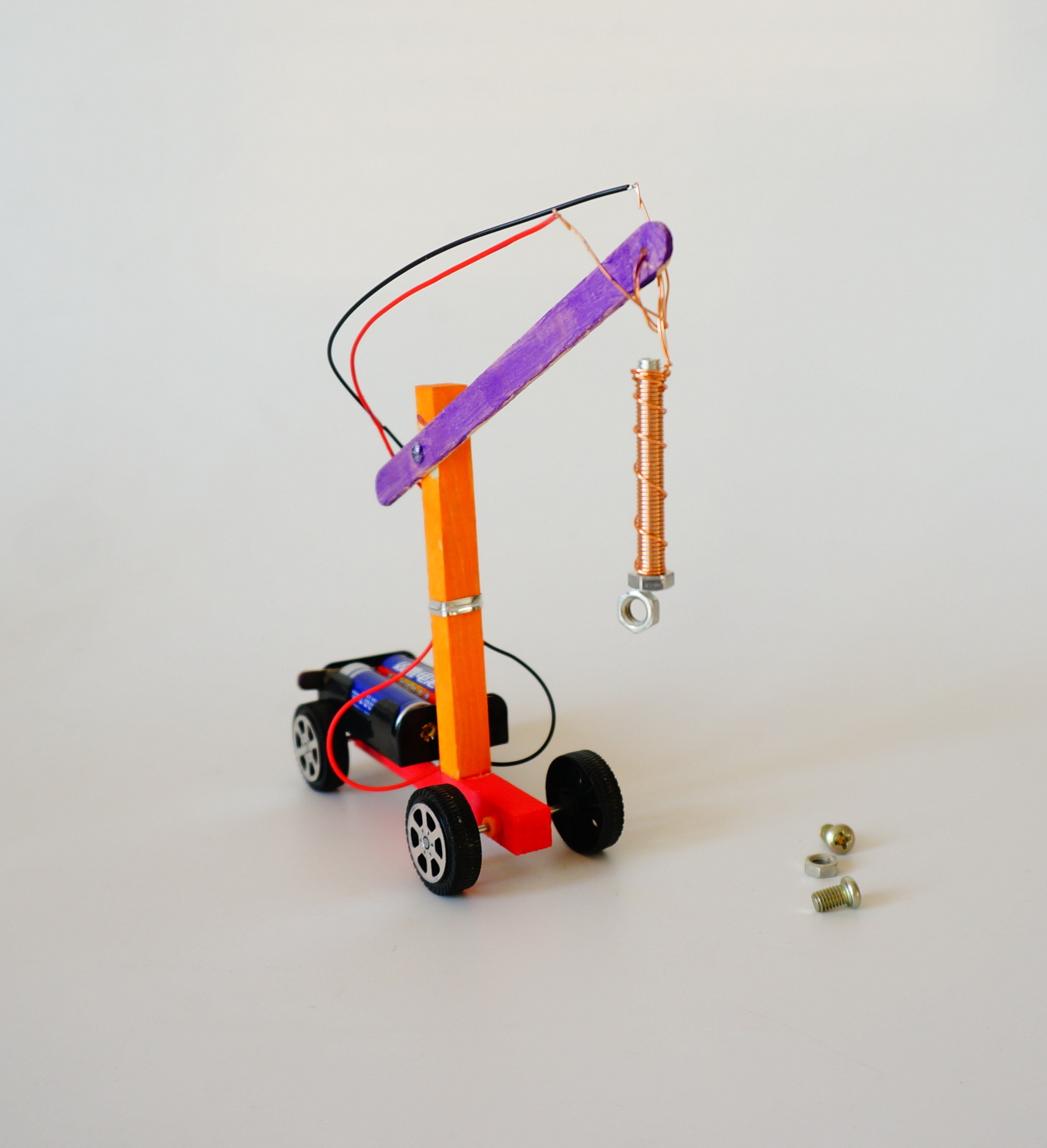 diy科技小制作 电磁起重机 男女孩儿童学生diy手工制作 7-11-14岁