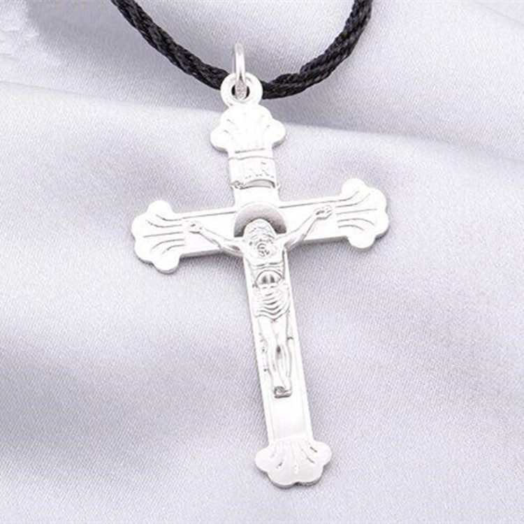 实心银吊坠银十字架 项链吊坠99足银男女宝宝情侣坠