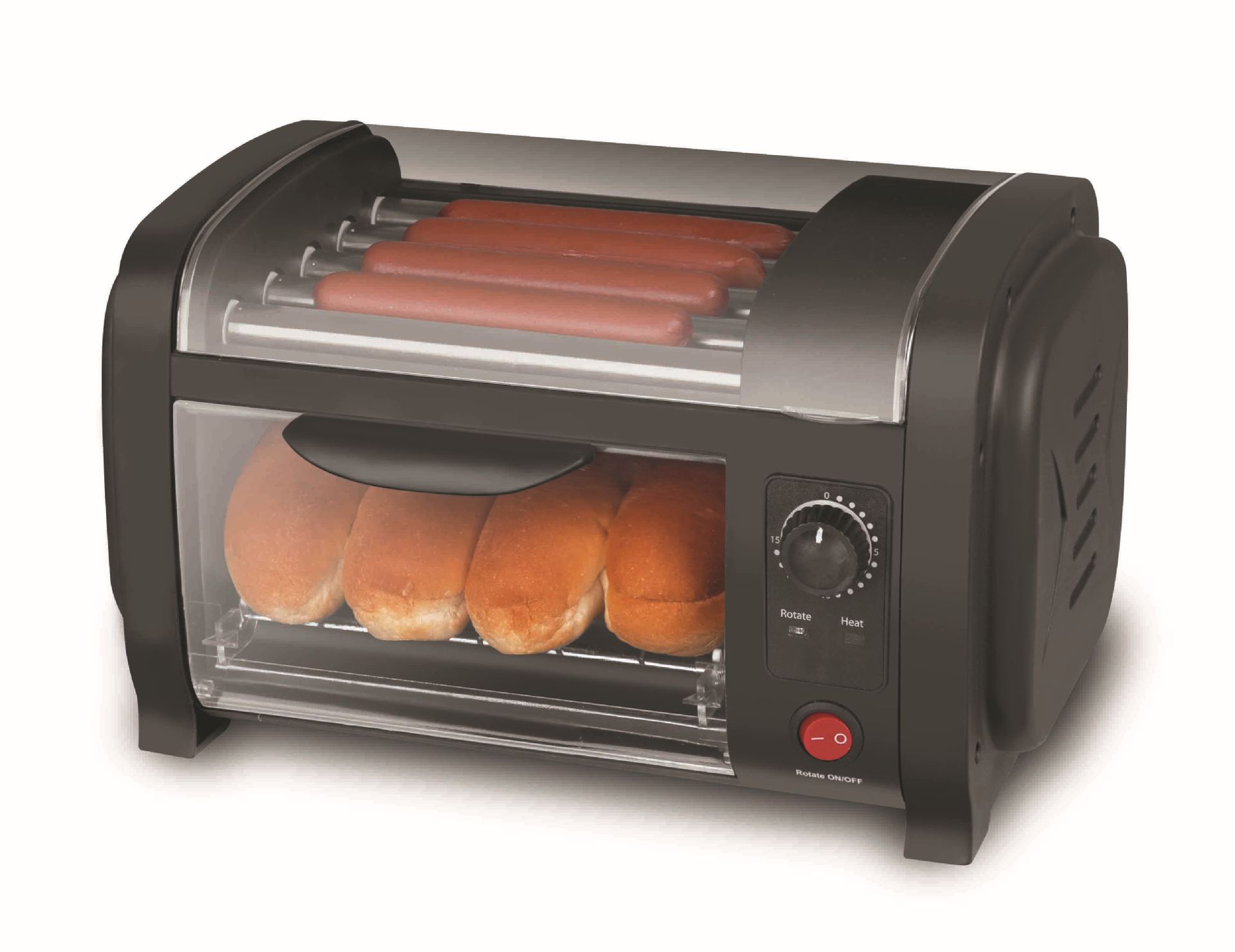 新款商用家用多功能全自动双层5管烤肠机 热狗机 烤面包机