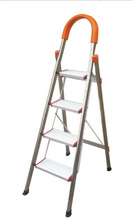 供应高品质加厚不锈钢梯四步家用梯子折叠梯人字梯D型铝梯