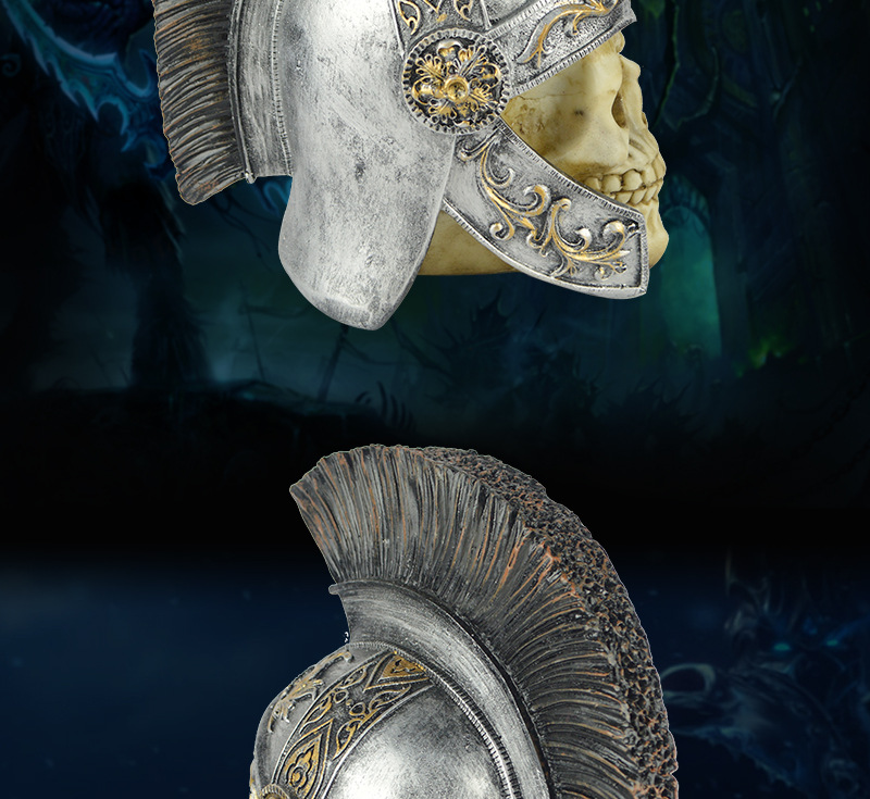 万圣节新款头骨模型古罗马战士头箍戴帽子头盔骷髅头整蛊搞怪