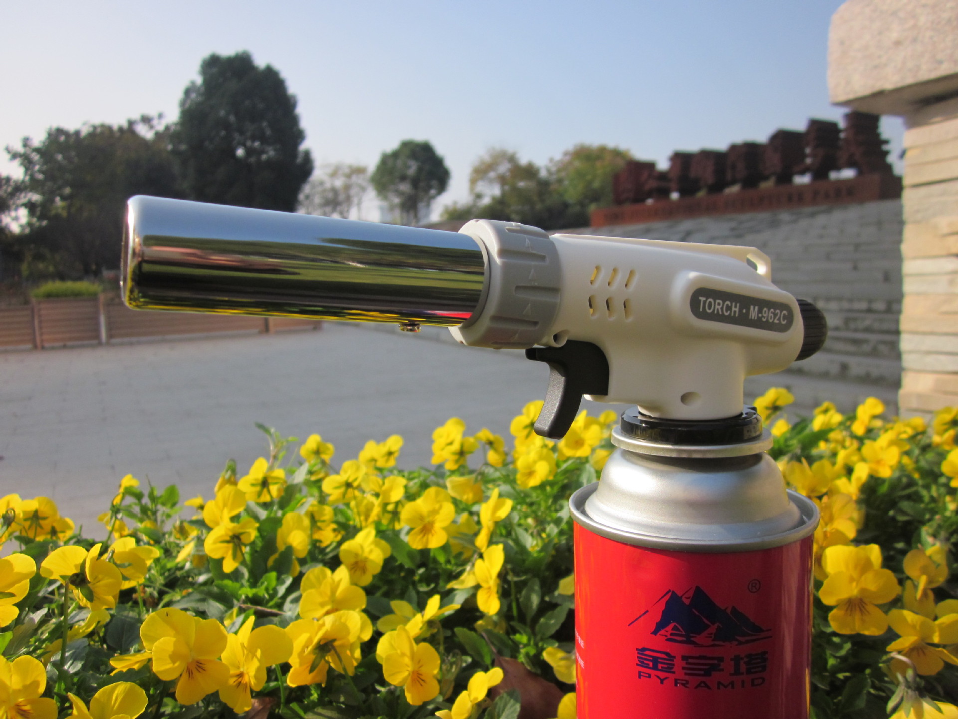 新款962可倒立调明火火瓦斯枪 卡式喷火枪 喷火器料理丁烷气喷火