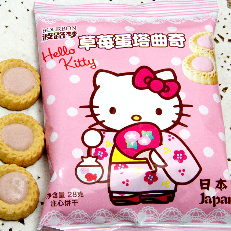 包邮波路梦酸奶牛奶软香黄油巧巧脆曲奇饼干草莓蛋塔28g零食品