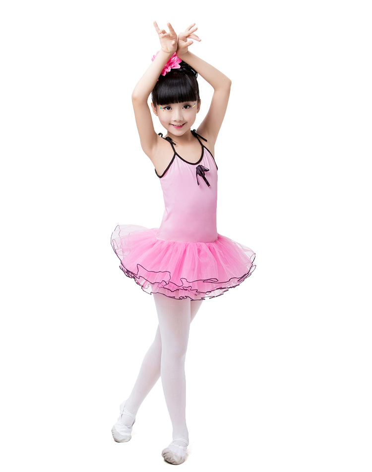 儿童芭蕾舞裙吊带练功服女童连体舞蹈服纱裙