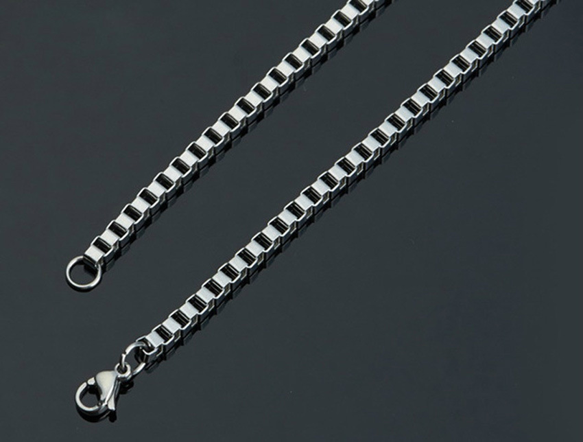 316钛钢盒仔链 不锈钢男吊坠配链 女锁骨链 热卖饰品批发男士