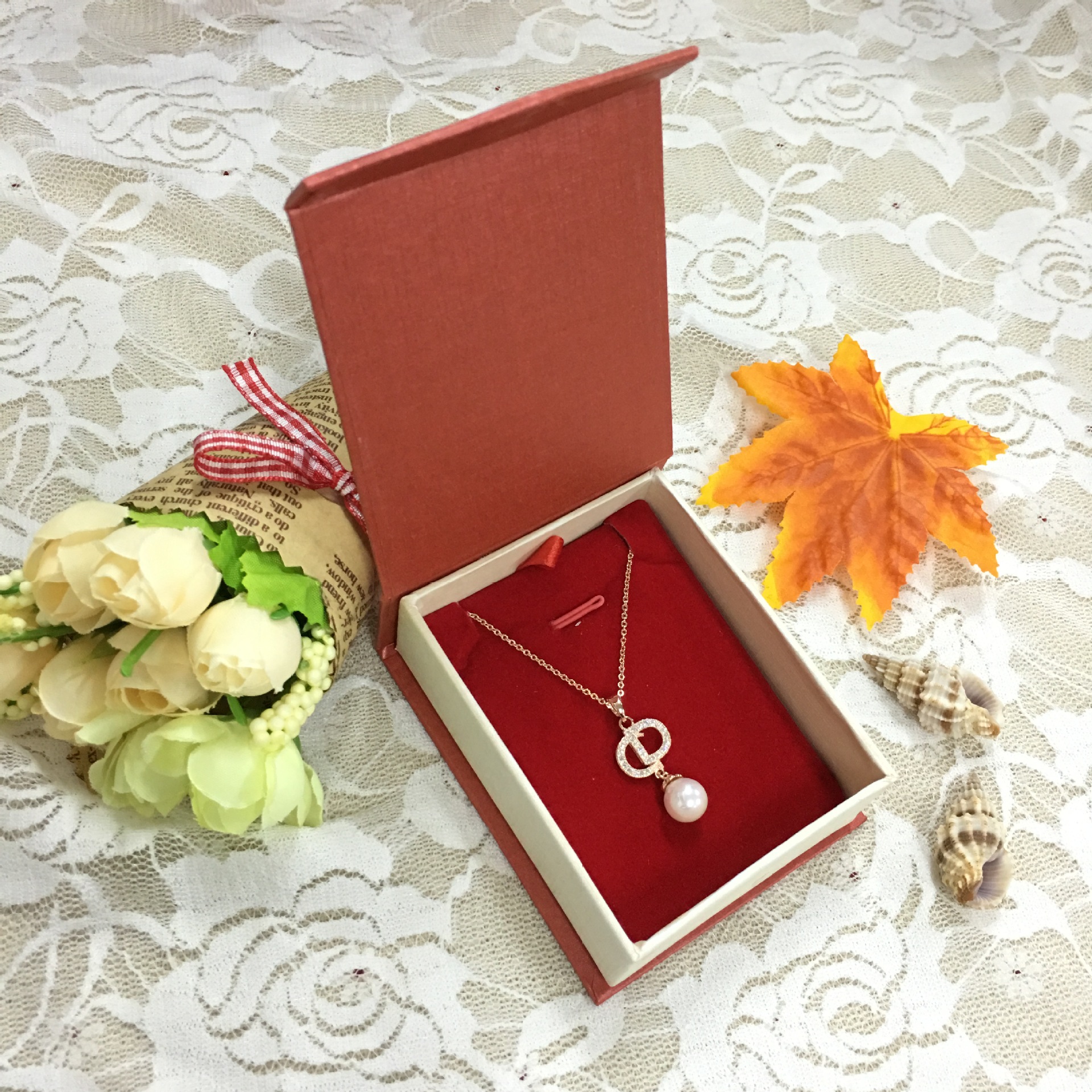 厂家定做8.5x7中国黄金吊坠盒饰品盒 金店通用首饰包装盒 礼品盒