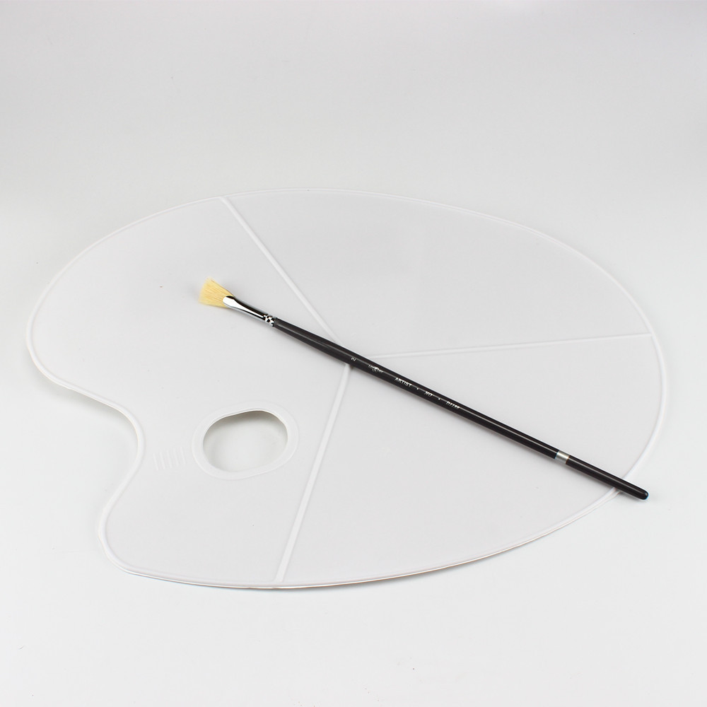 三线调色板美术椭圆形调色板调色盘颜料板大号塑料水粉调色用品