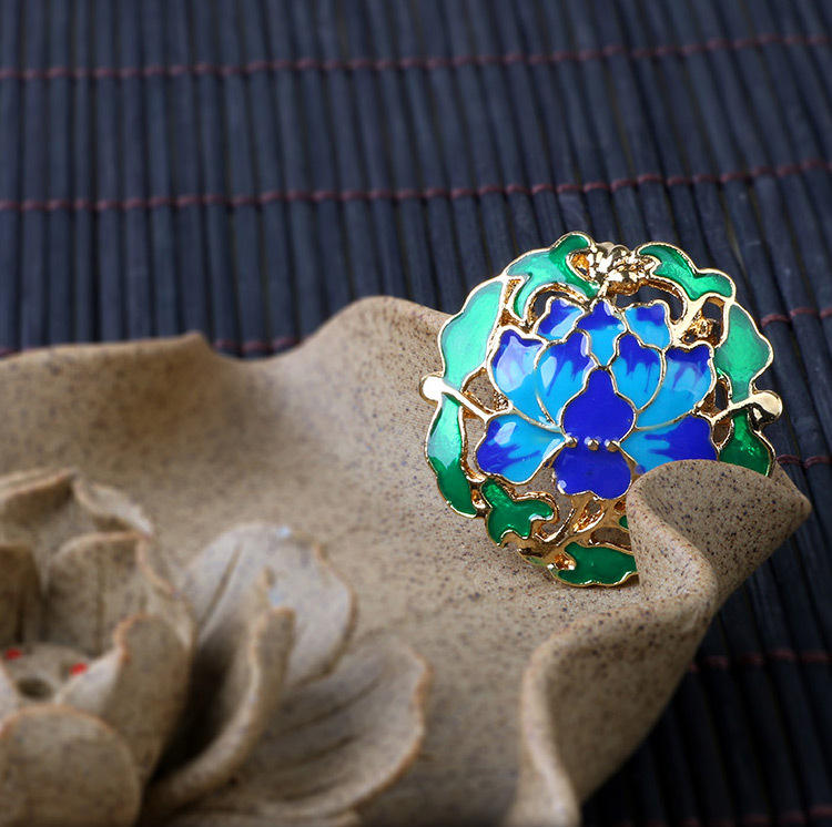 精美饰品_珐琅铜掐丝景泰蓝牡丹花开挂件 时尚精美diy配件批发 - 阿里