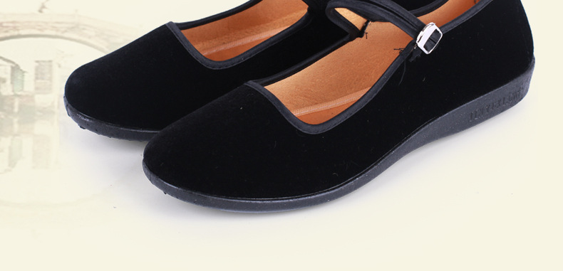 黑一带女布鞋 老北京布鞋 平底轻便黑一带工作鞋 舞蹈鞋 一件大发