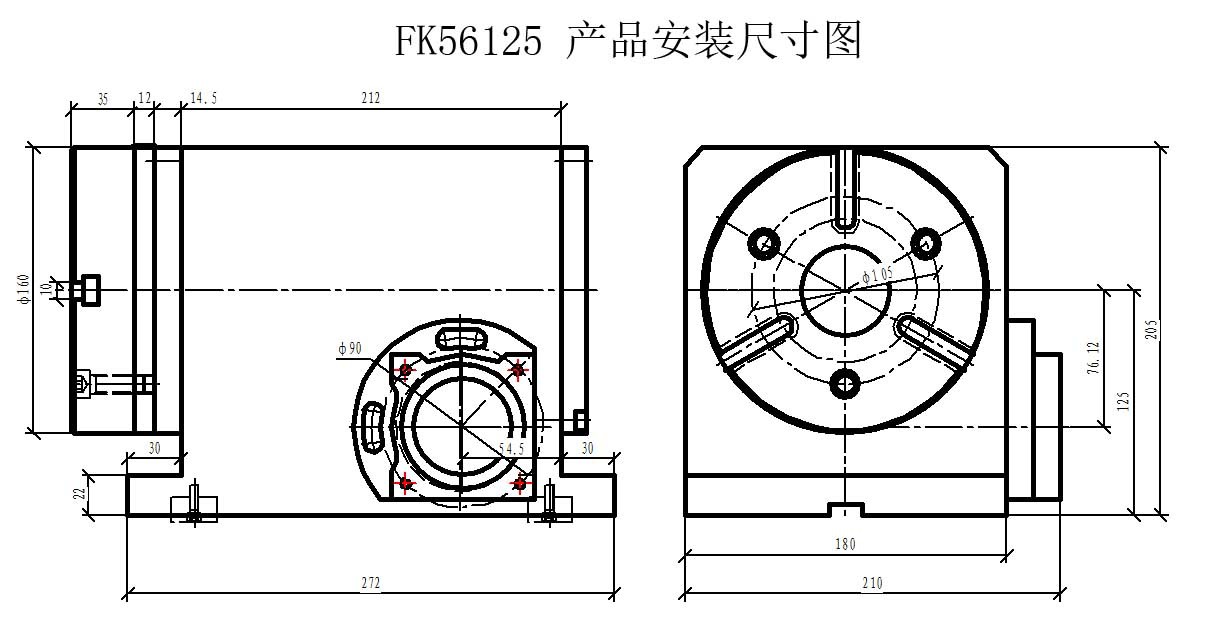 fk56系列 高精度精密液压数控等分旋转回转分度头分度盘