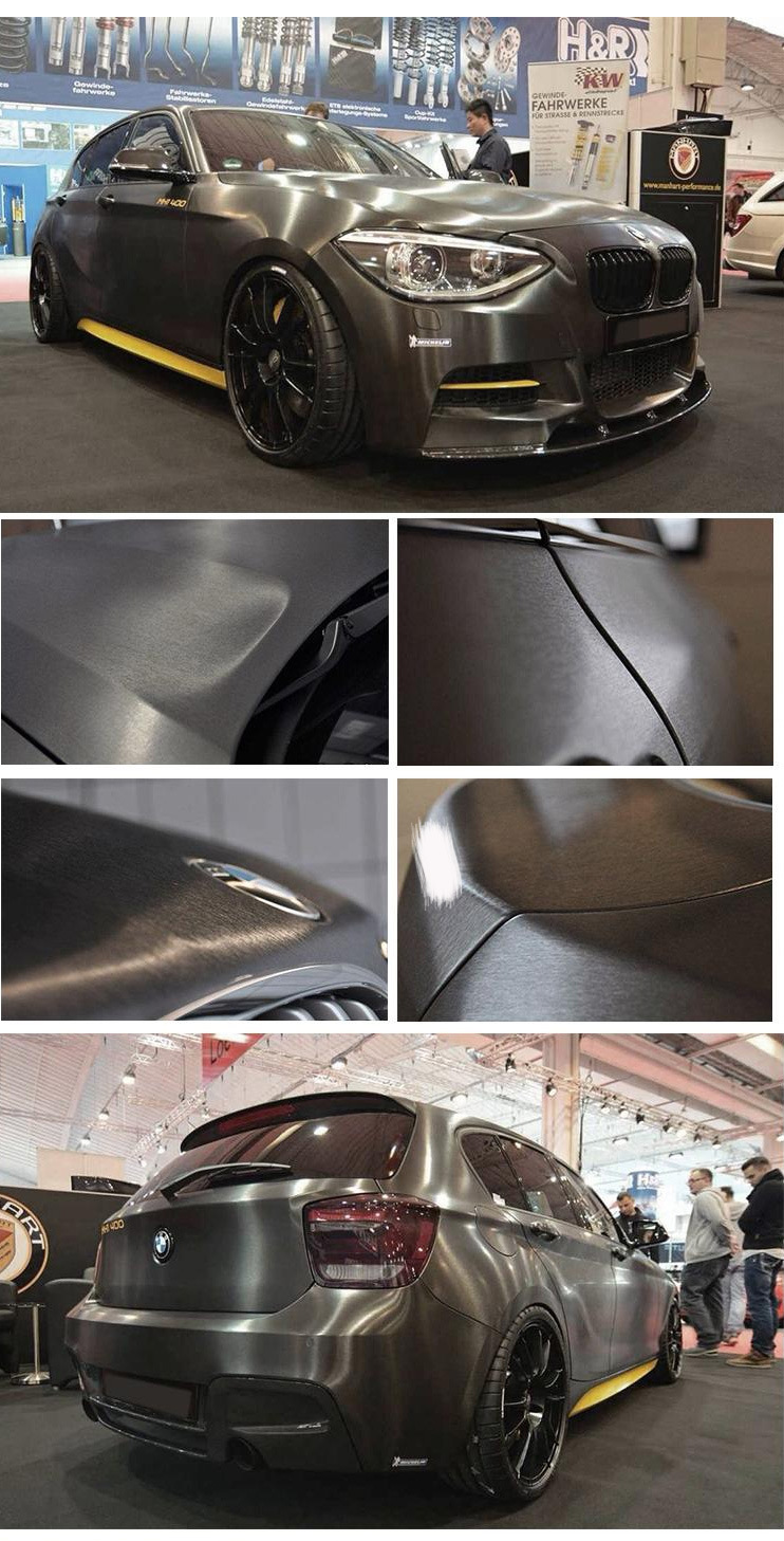 汽车拉丝银贴纸金属车贴车身改色膜内饰全车装饰贴膜中控改装贴纸