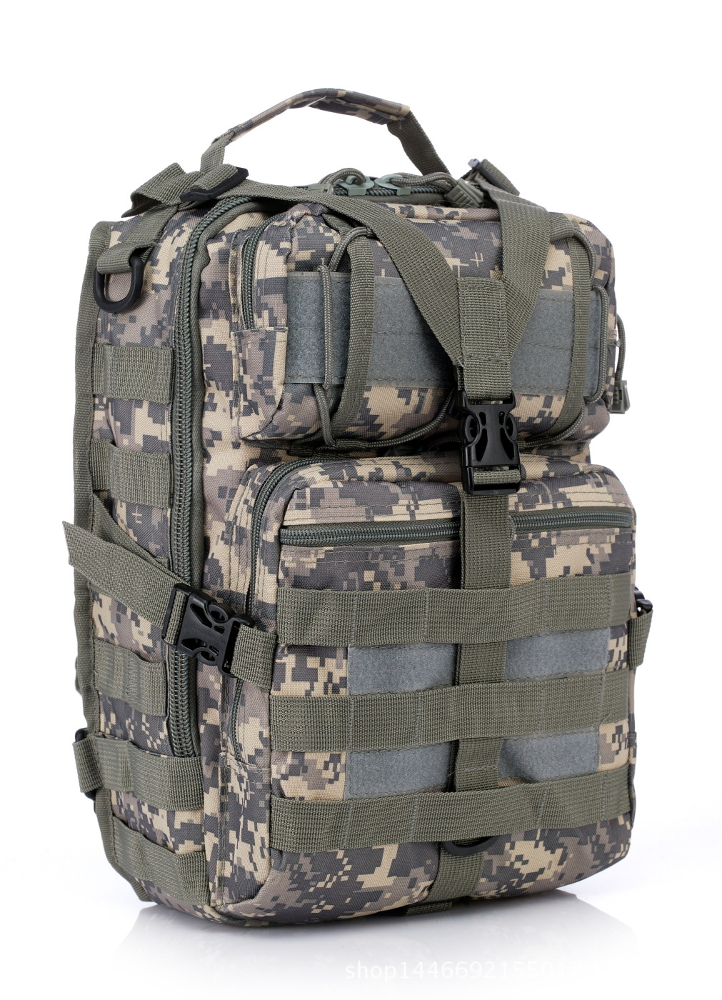 战术单肩斜跨包户外骑行包迷彩包登山旅行包军迷挂包多功能背包