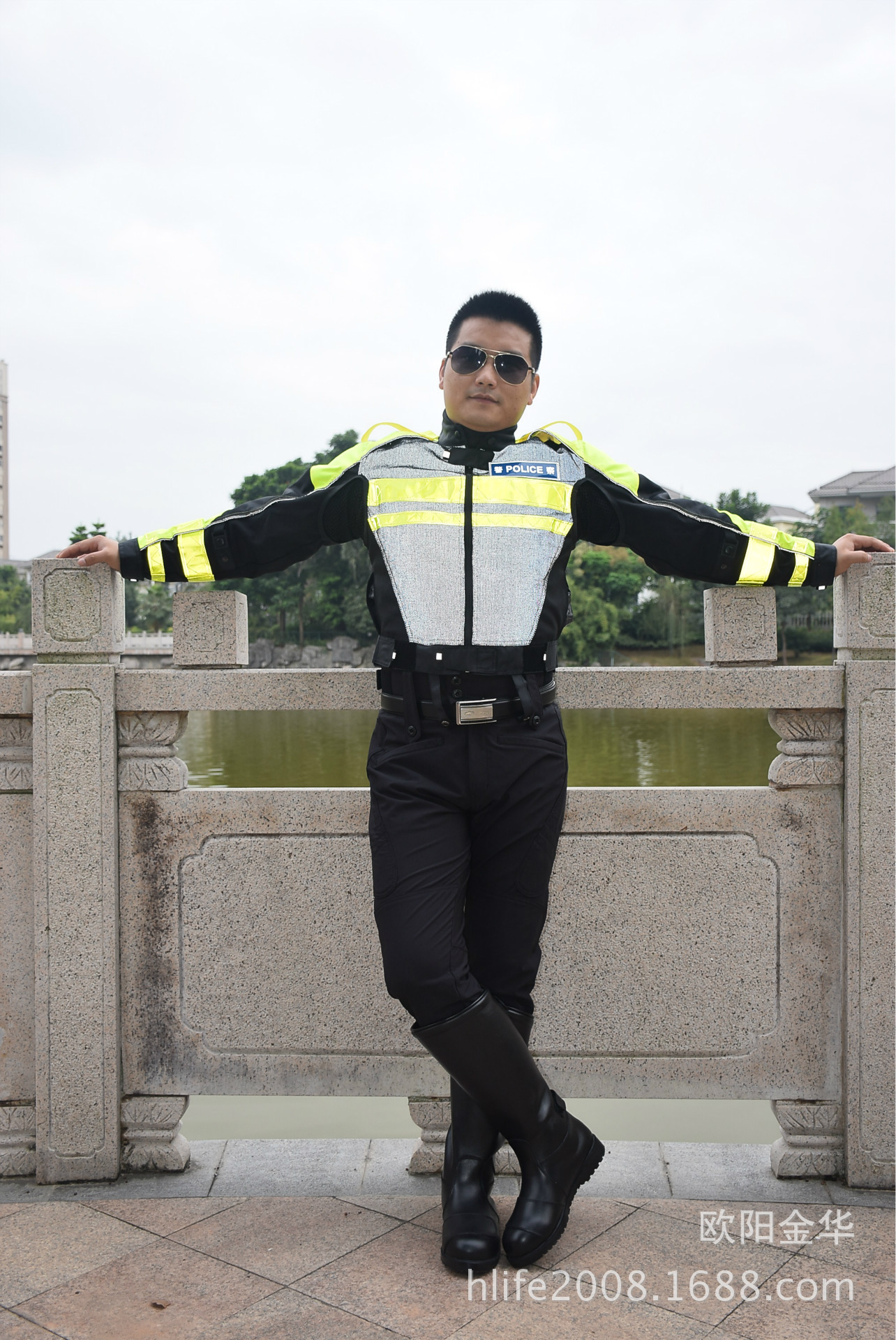 工厂直销爆款反光丝面料铁骑警衣pj002mp001摩托机车赛车骑行服