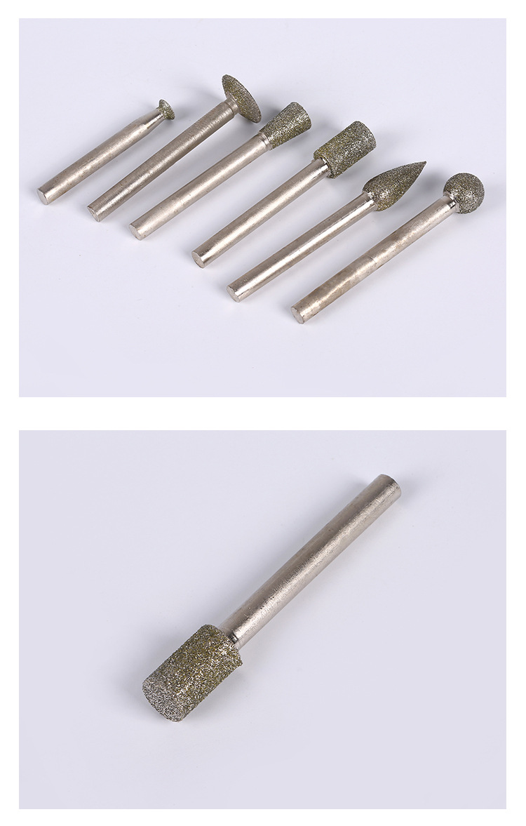 批发金刚石电镀钉头 笔形球形柱形雕刻工具 金刚石钉头直棒笔尾