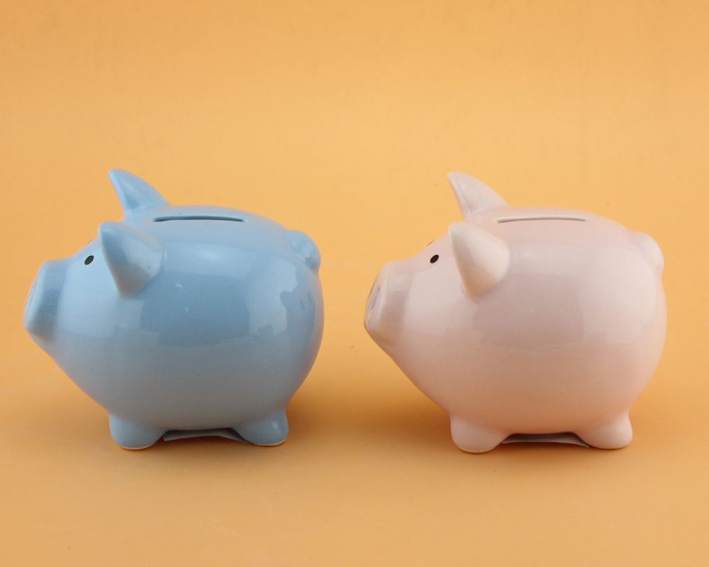 可来样加工陶瓷小猪储钱罐迷你小猪存钱罐多色儿童零钱罐礼品摆.