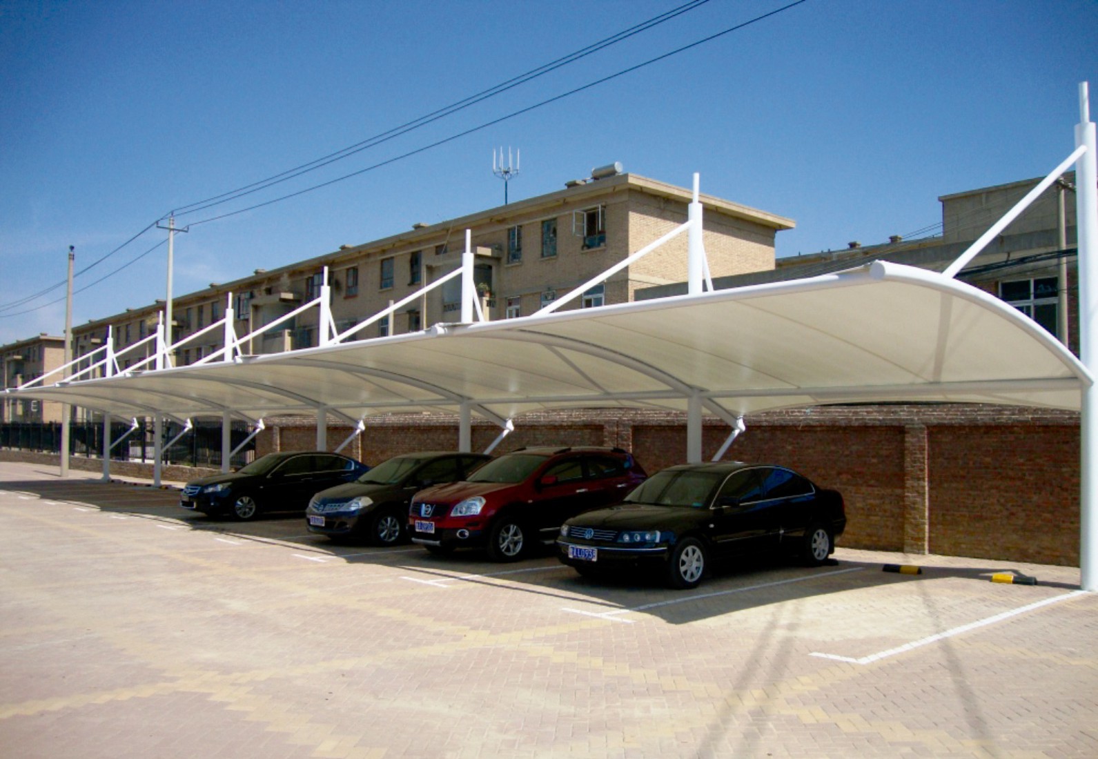 膜结构停车蓬 汽车遮阳停车棚 膜结构车棚 简易停车棚汽车遮阳蓬