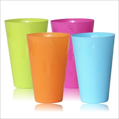 薄款纯色口杯 塑料杯子简约广告促销杯喝水杯子儿童杯