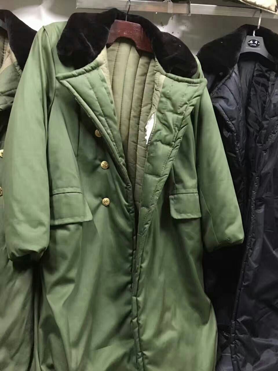 军大衣 劳保大衣军棉大军保暖加厚北方加长款5斤绿色棉大衣绿大衣