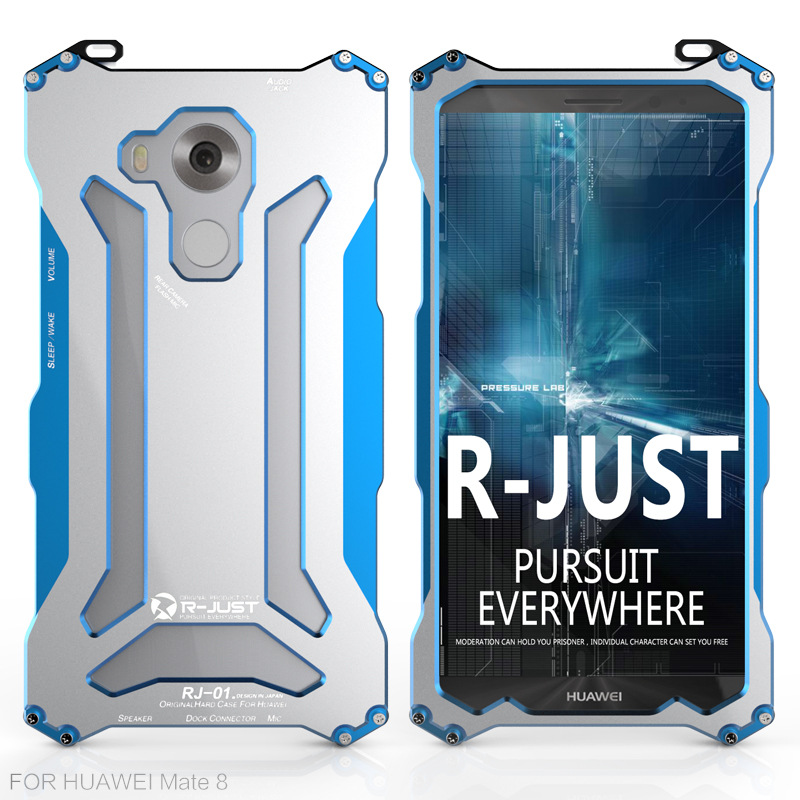 R-JUST GUNDAMAerospace Aluminum Contrast Color Shockproof Metal Shell Outdoor Protection Case for Huawei Ascend Mate8