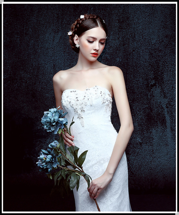 婚纱礼服2016新款鱼尾韩式抹胸婚纱 高档新娘伴娘服结婚一件代发