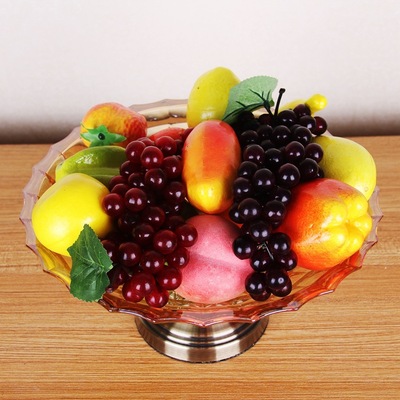 精致欧式华丽新古典果盘美式装饰器皿家居饰品水晶玻璃水果盘