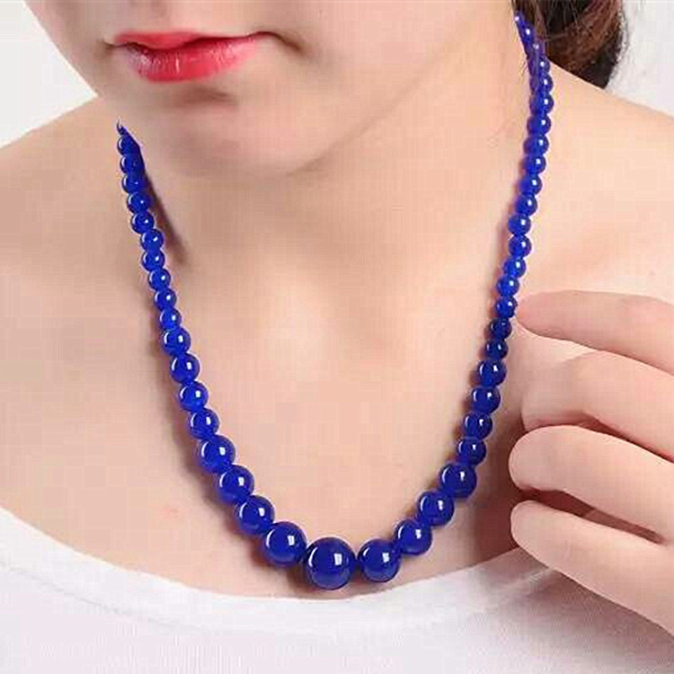 厂家直销天蓝玉随全家福项链,蓝玉髓塔连,6-14mm塔链批发-阿里巴巴