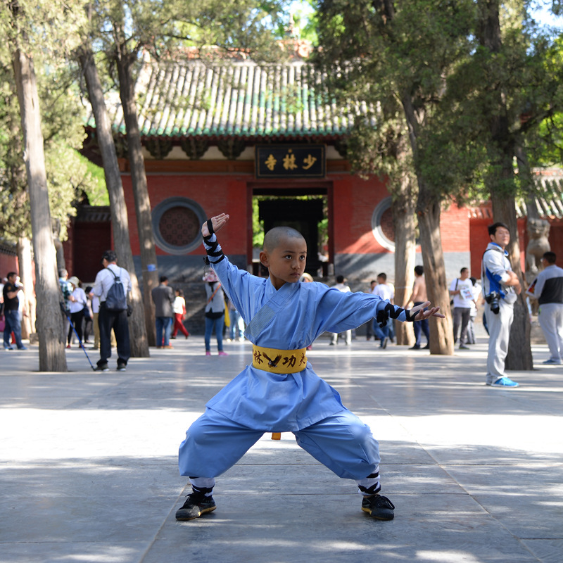 少林武僧服批发 少林武术练功服装 纯棉佛教服装 演出服批发