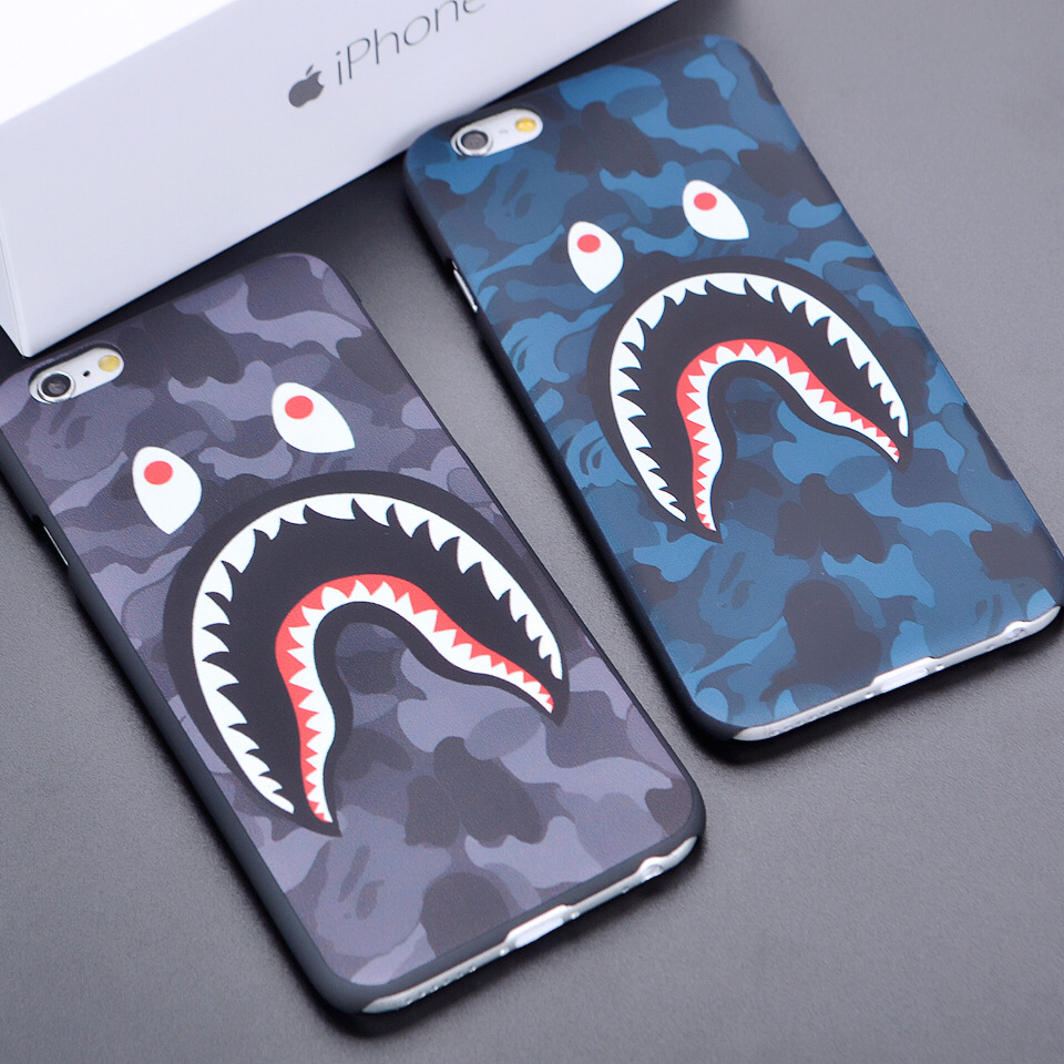 欧美潮牌bape迷彩鲨鱼5/6plus手