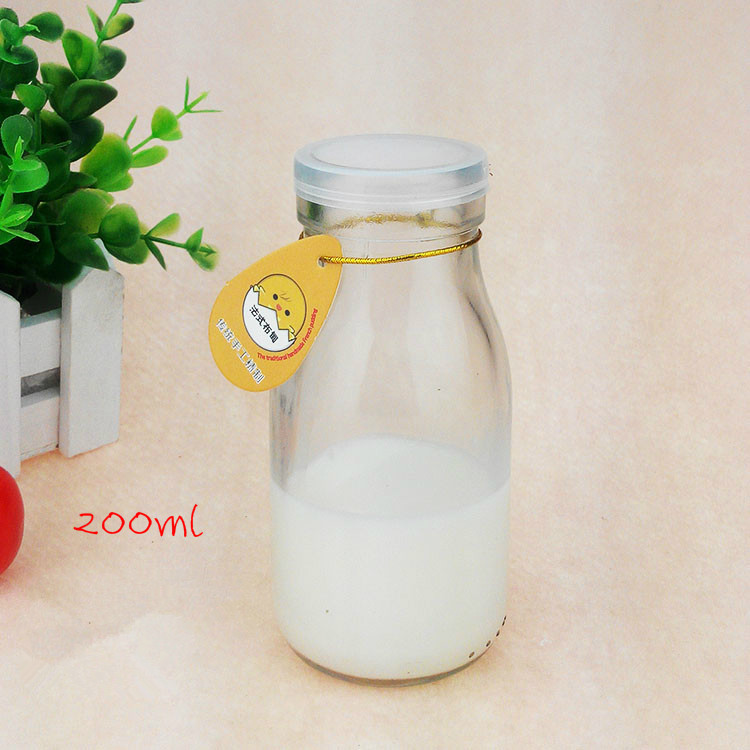 厂家批发玻璃250ml酸奶瓶半斤鲜奶瓶牛奶瓶鲜奶吧专用奶瓶含盖