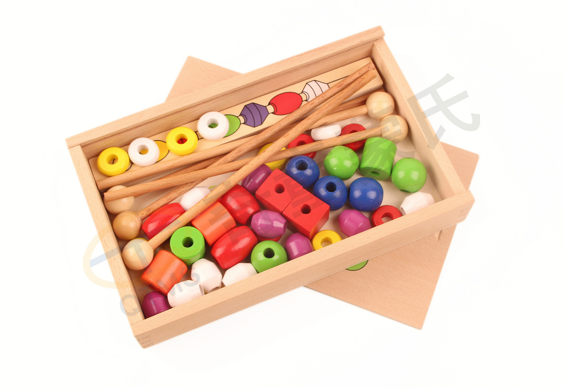 厂家直销 三体六色串珠 蒙台梭利感官教具婴幼儿专业早教益智玩具