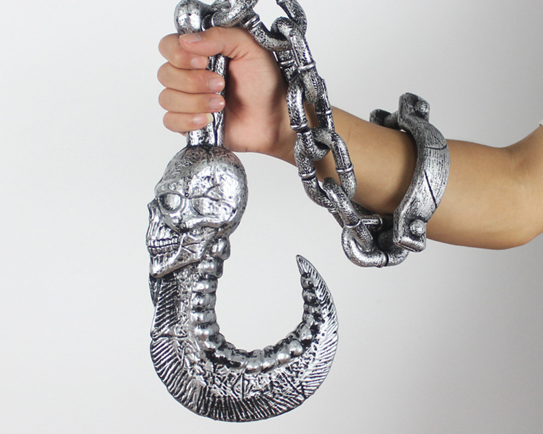 同炫万圣节道具化妆舞会装饰cos囚犯铁链条仿真铁链头铐手铐脚铐