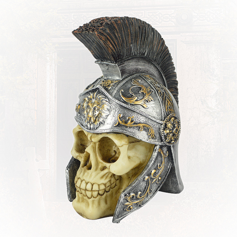 古罗马斯巴达勇士头盔战士造型骷髅头道具创意家居桌面摆件带帽子