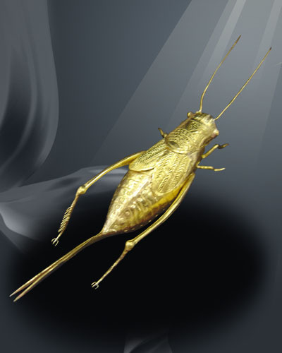 厂家批发金银工艺品 仿古金银器 金蝈蝈