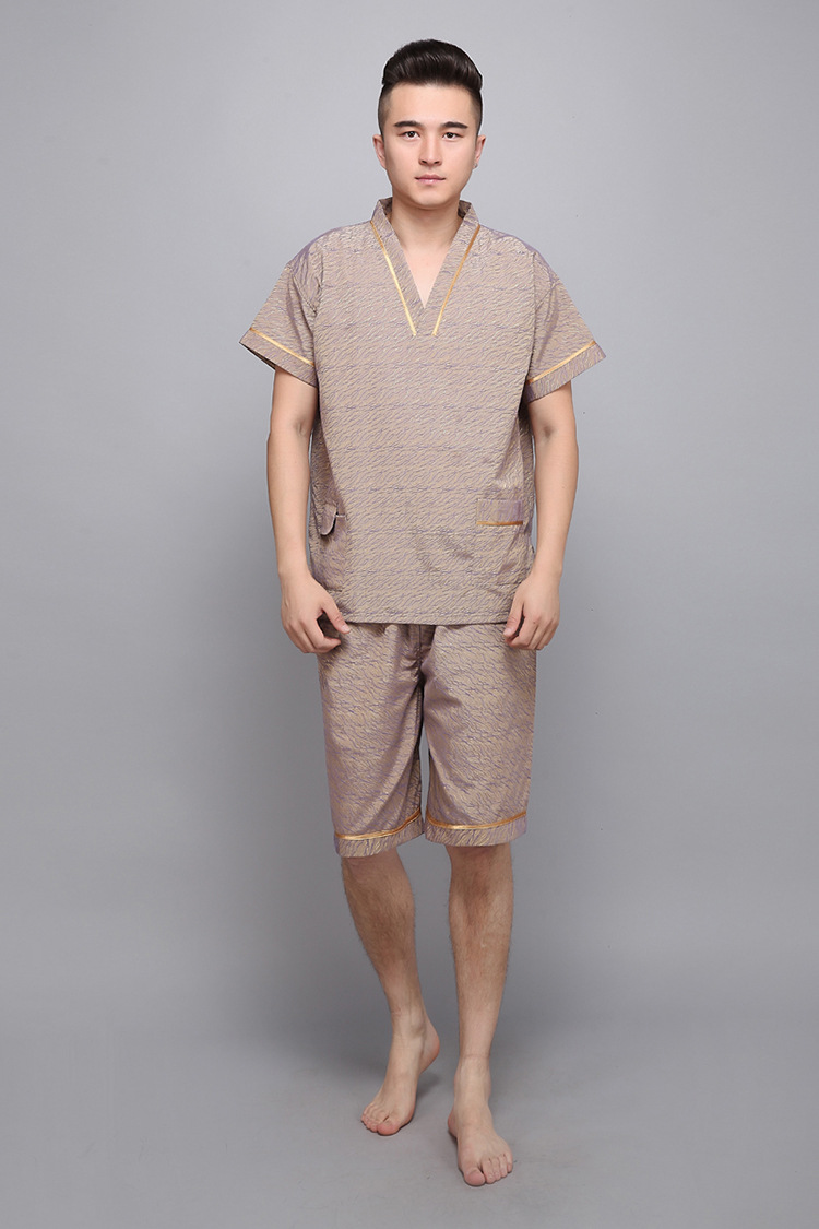 厂家直销汗蒸服全棉安然纳米男女款纯棉足疗浴服洗浴中心浴衣批发